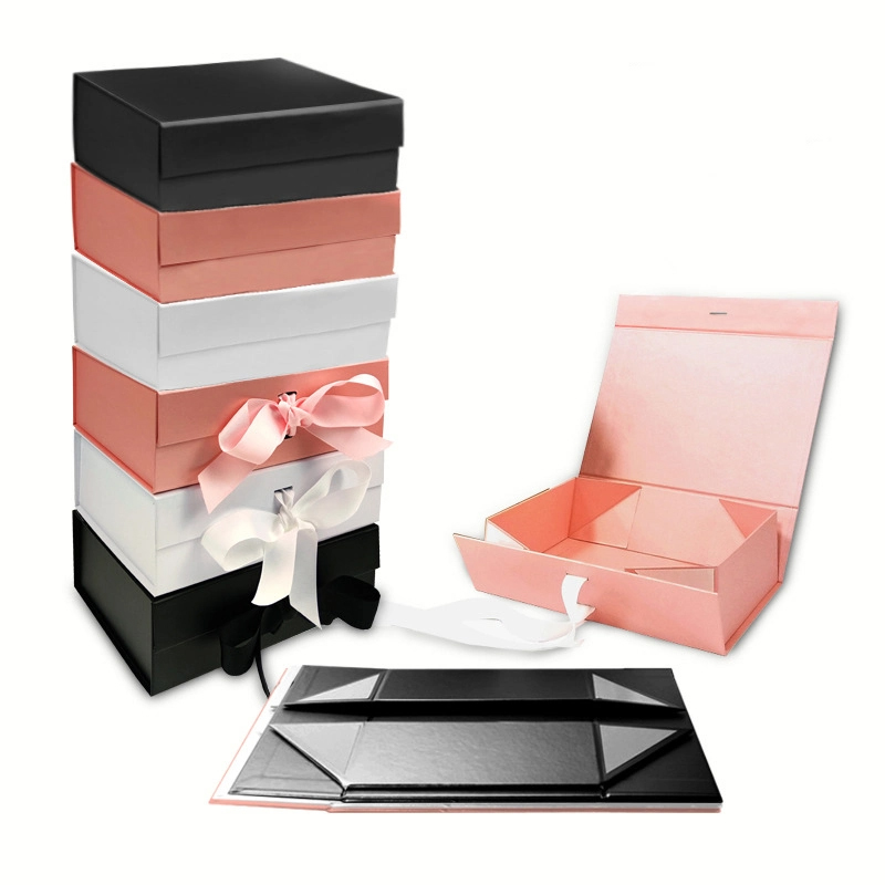 Luxury Custom Logo Large White Paper Magnetic Closure Folding Foldable Box for Clothes Clothing T-Shirt Packaging